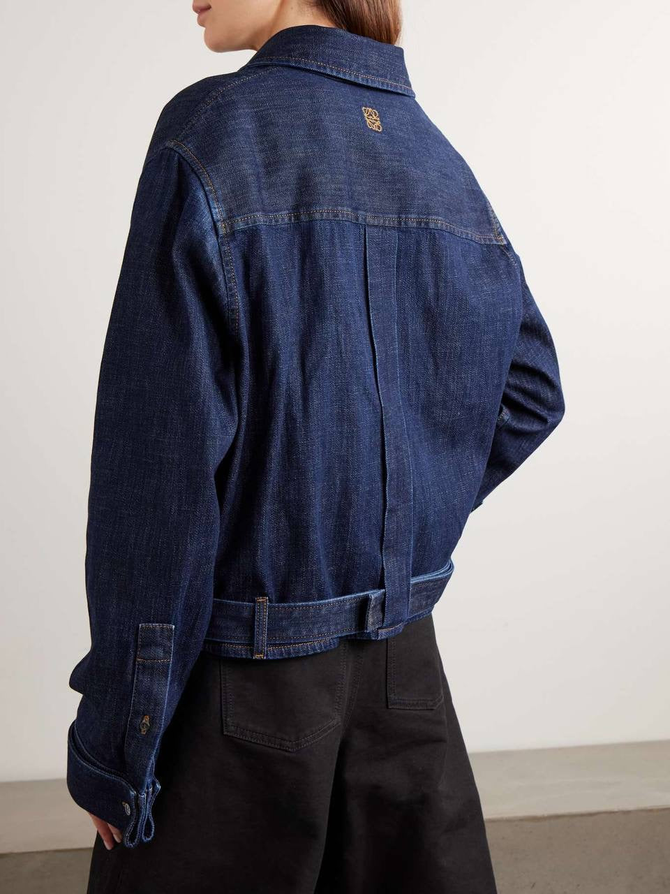 LW Draped Asymmetric Button Shirt | Belted Baggy Pant Jeans | Cotton-blend Denim Set