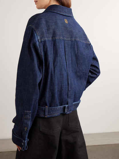 LW Draped Asymmetric Button Shirt | Belted Baggy Pant Jeans | Cotton-blend Denim Set