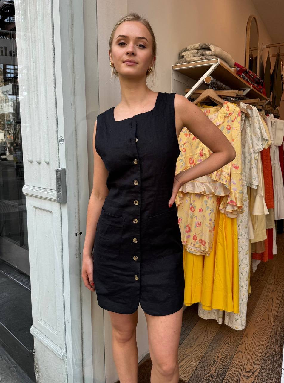PSE Emma Button Down Linen Mini Dress