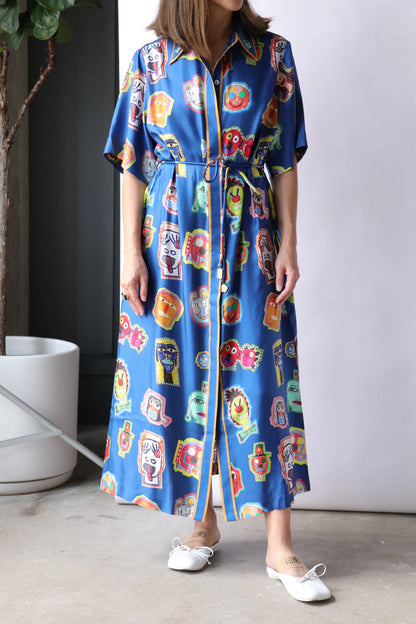 ALM Rollers Silk Twill Shirtdress Midi Dress