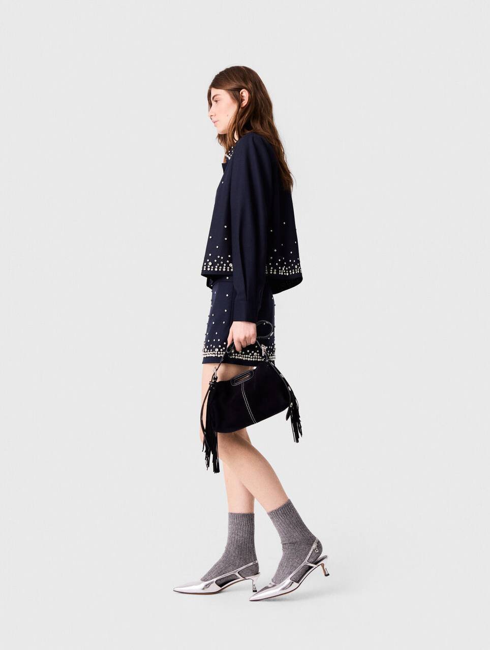MJ Rhinestone Embellished Shirt Shorts
