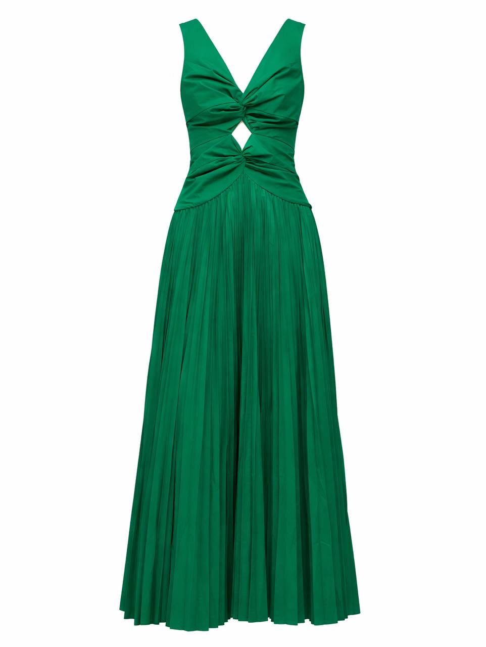 SK Vivianne Twist-Front Cutout Cotton-lined Midi Dress