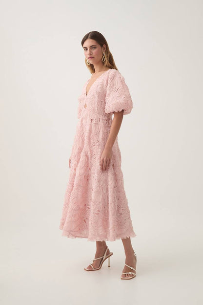 AJ Florential Textured Midi Dress