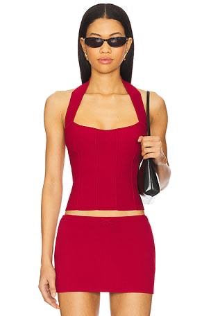 MP The Knit Halter Top | Mini Skort (Skirt w shorts) | Viscose-blend Set