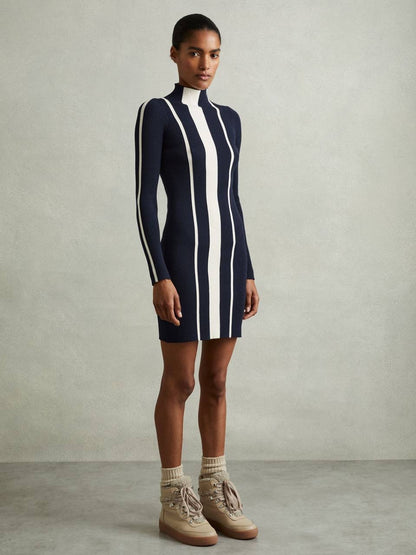 RS Kelli Ribbed Striped Mini Dress