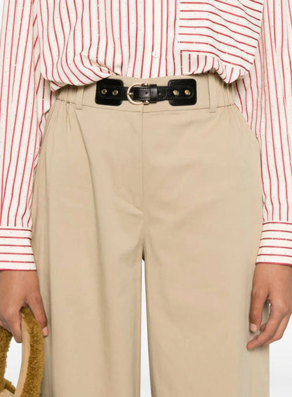 MJ: Cotton Gabardine Wide-Leg Trousers