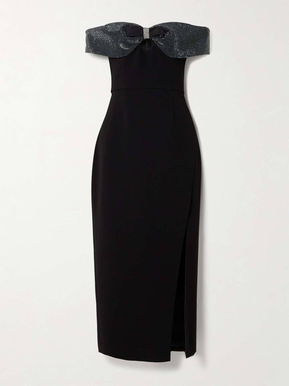 SP Off-The-Shoulder Bow Crepe Midi Dress | Mini Dress | Top