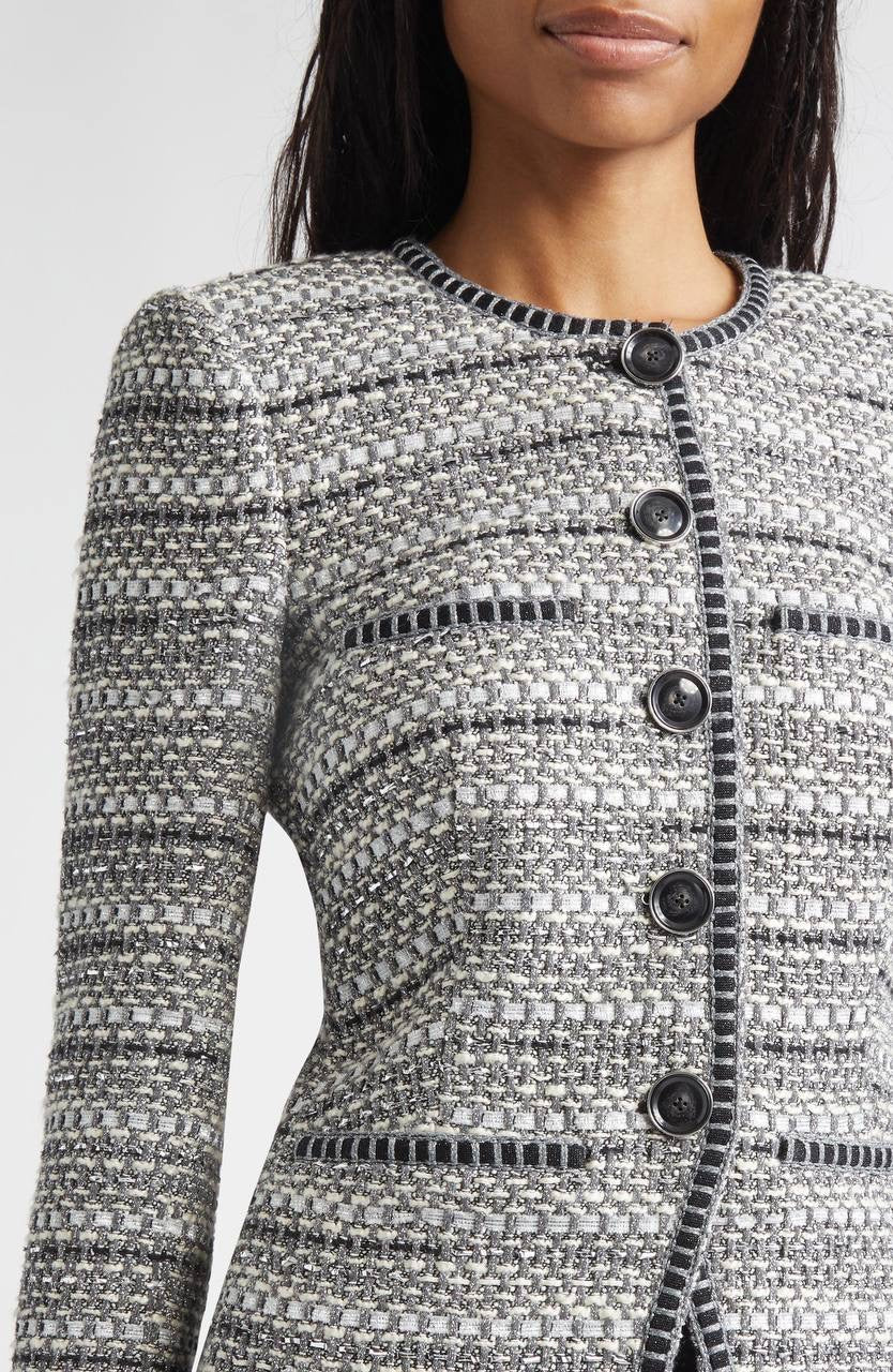 VB Alessia Metallic Tweed Cutaway Jacket