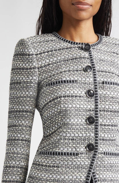 VB Alessia Metallic Tweed Cutaway Jacket