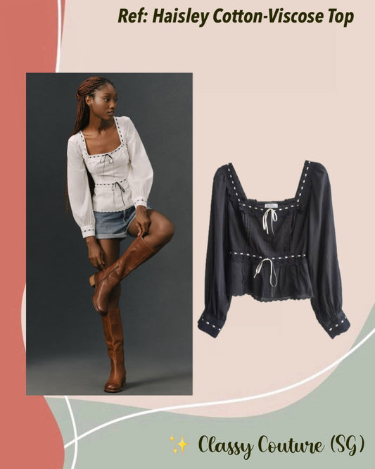Ref Haisley Cotton-Viscose Long Sleeve Top