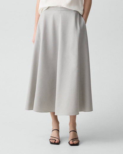 TH Vented Vest | Relaxed Double-Breasted Blazer | Flared Pull-On Skirt in City Twill
