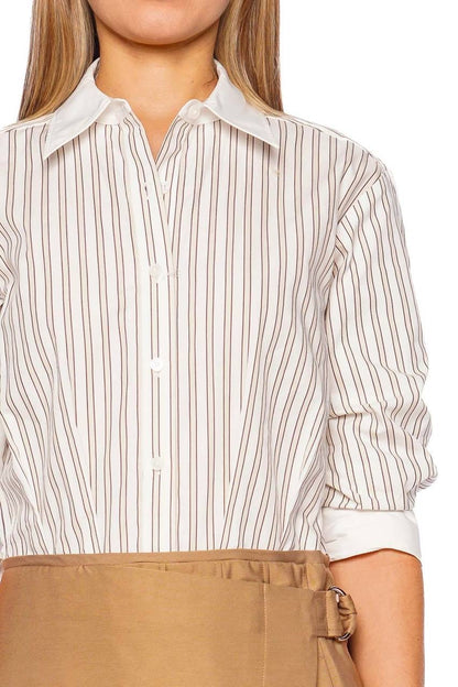 SK Frankie Combo Striped Shirt Combo Shirtdress Mini Dress