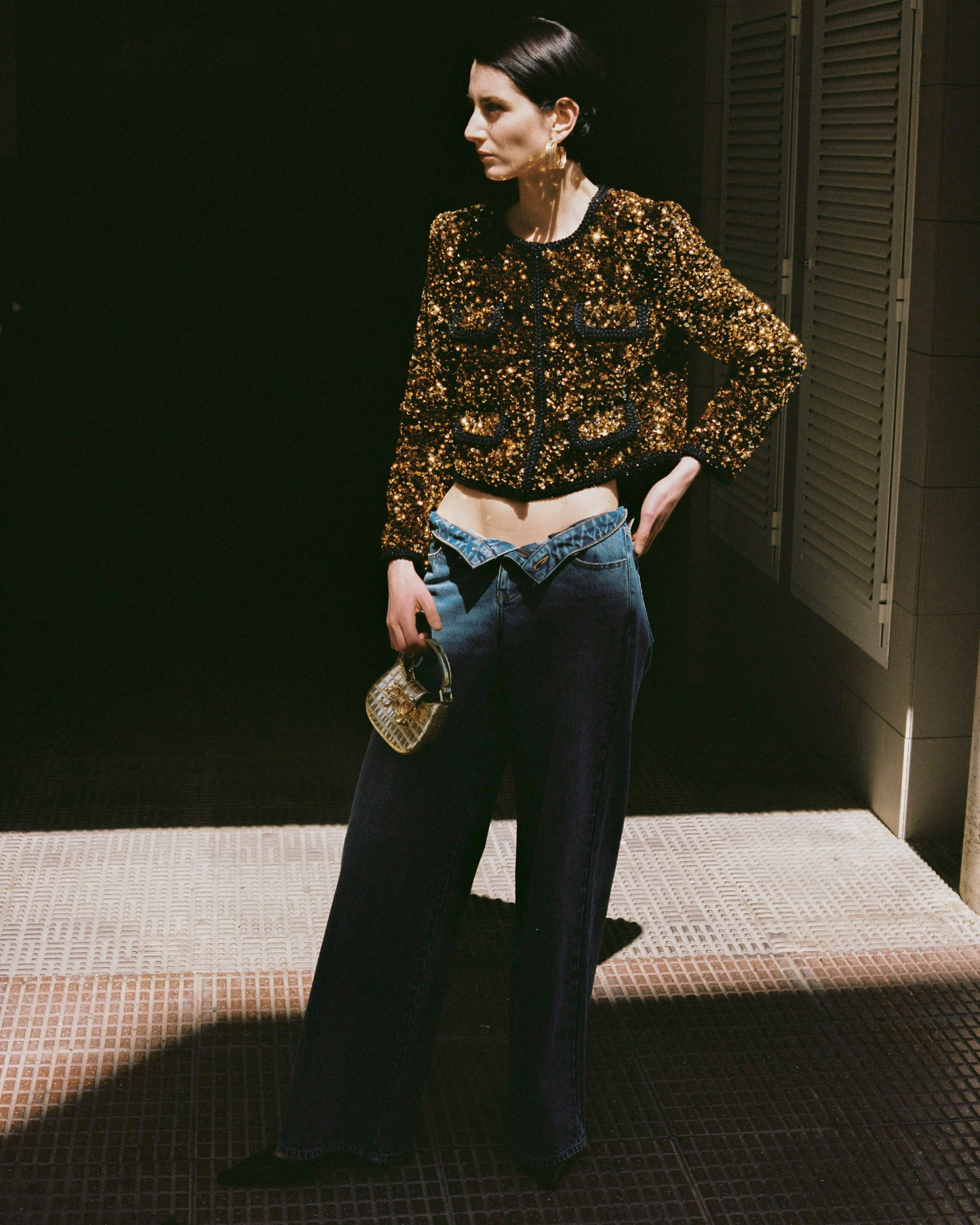 SALE! SP Gold Sequin Cropped Jacket