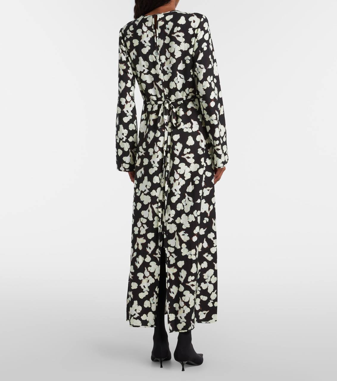 PS Waverly Floral-Print Belted Rayon-blend Jersey Midi Dress