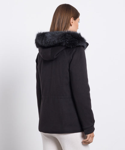 LP Icery Cashmere Short Jacket with Fox Fur Trim