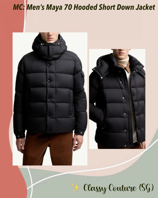 MC Men’s Maya 70 Hooded Short Down Jacket in Matte Black