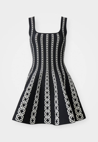MJ Short Jacquard Knit Mini Dress