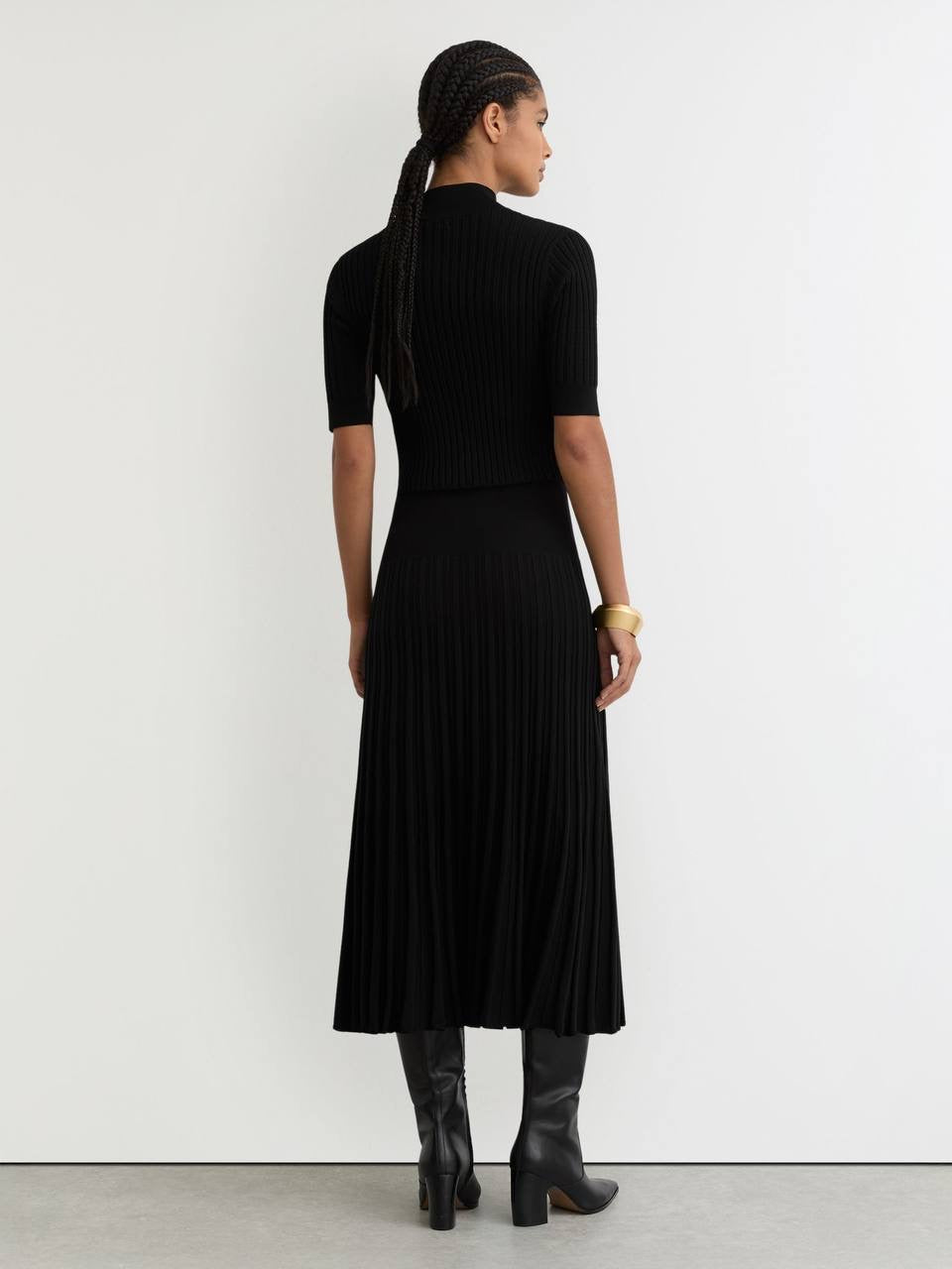 RS Harriet Button-Detail Knitted Midi Dress