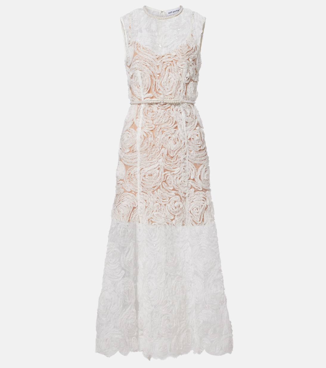 AJ Ophelia Lace Midi Dress