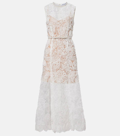 AJ Ophelia Lace Midi Dress