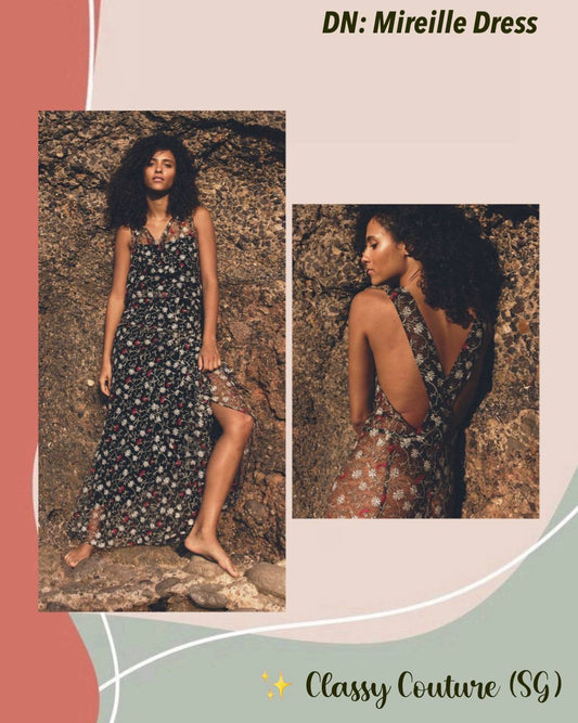 DN Mireille Sheer Maxi Dress with Detachable Viscose Slip
