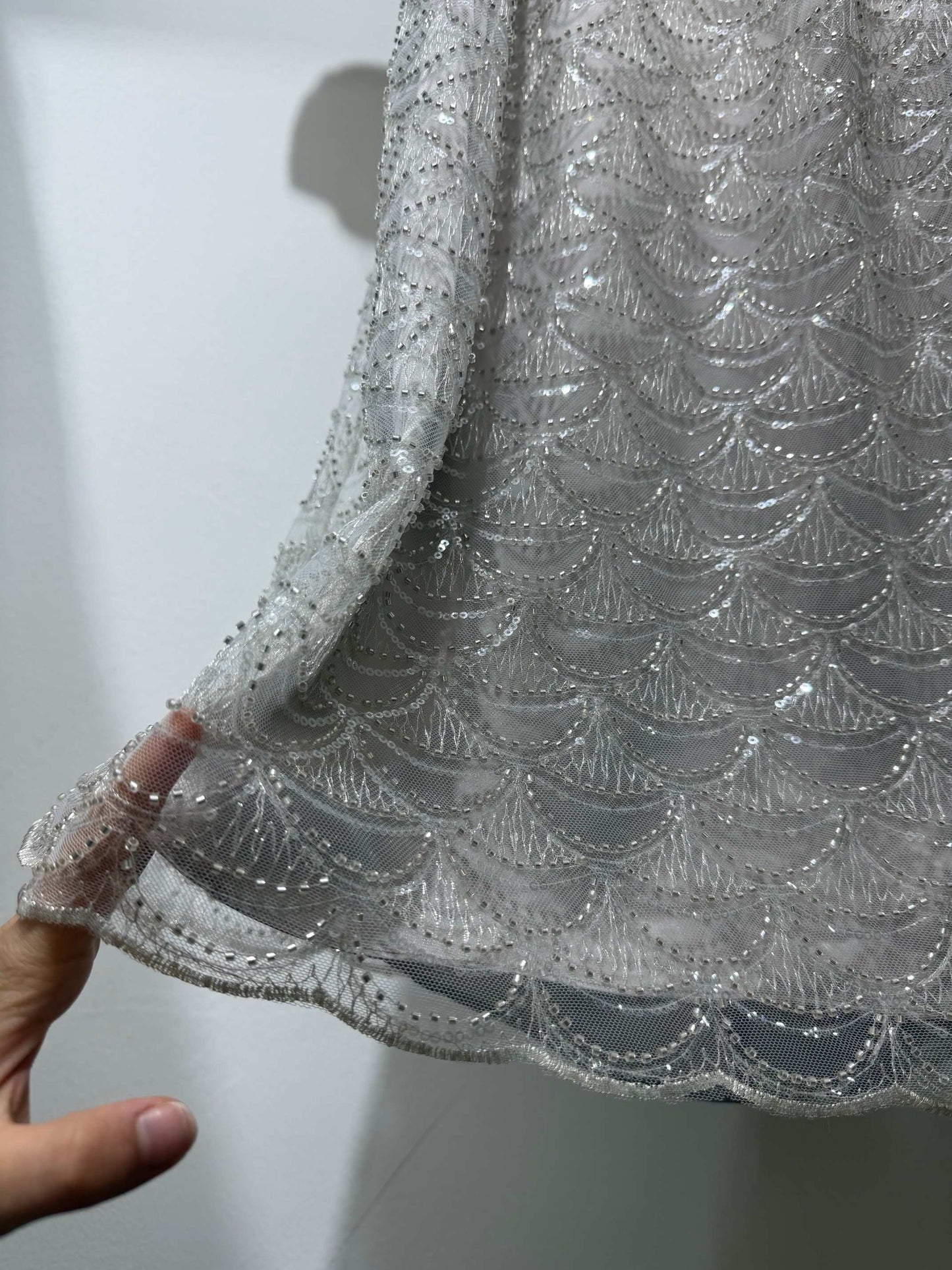 Ref Avielle Halter Backless Mini Dress in Radiant Silver Sequins