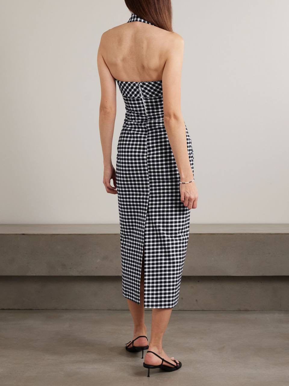 3 Colors! PSE Chiara & Ebony Cotton-blend Halter Bandeau Midi Dress