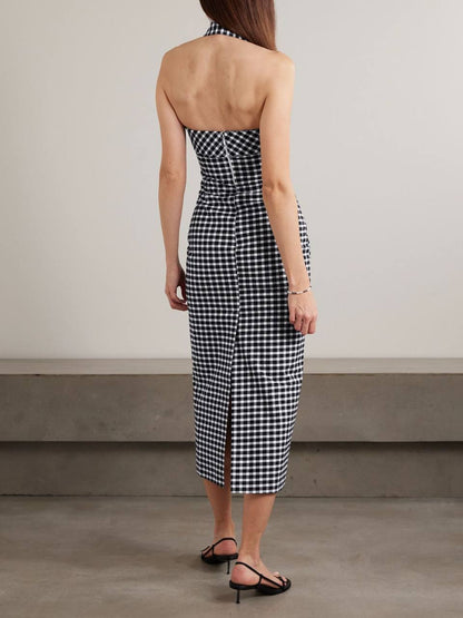 3 Colors! PSE Chiara & Ebony Cotton-blend Halter Bandeau Midi Dress
