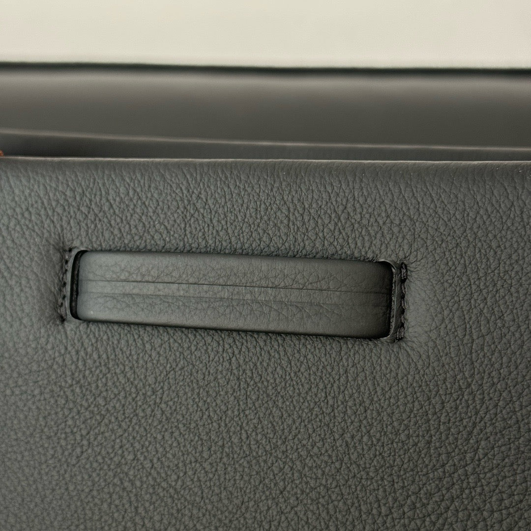 ZN Black Deerskin Leather Tote Bag