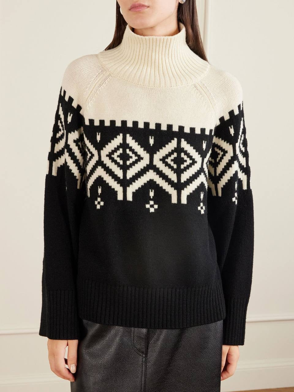 ATZ Hamilton Fair Isle Merino Wool Turtleneck Sweater