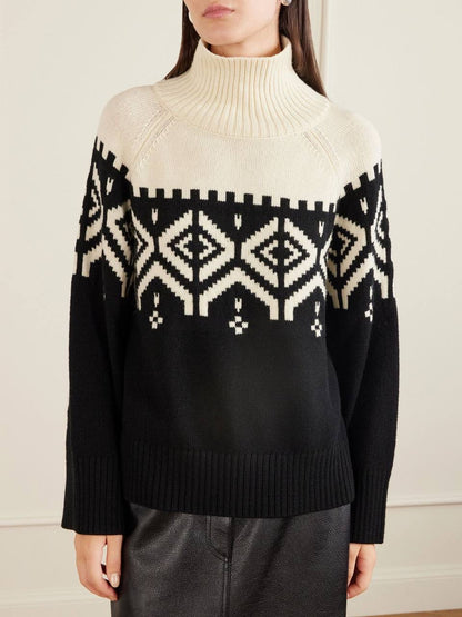 ATZ Hamilton Fair Isle Merino Wool Turtleneck Sweater