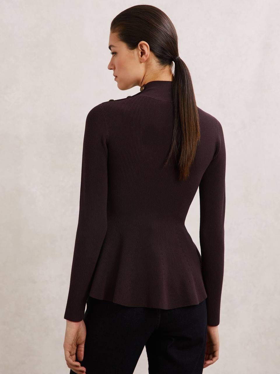 RS Isabella Peplum-Hem Stretch-Knit Top