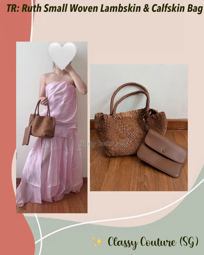 TR Ruth Small Woven Lambskin Leather & Calfskin Suede Tote Bag