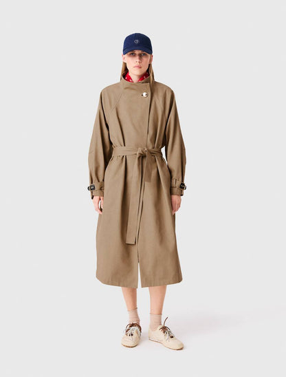 MJ Long Belted Trench-coat With Gold Buttons