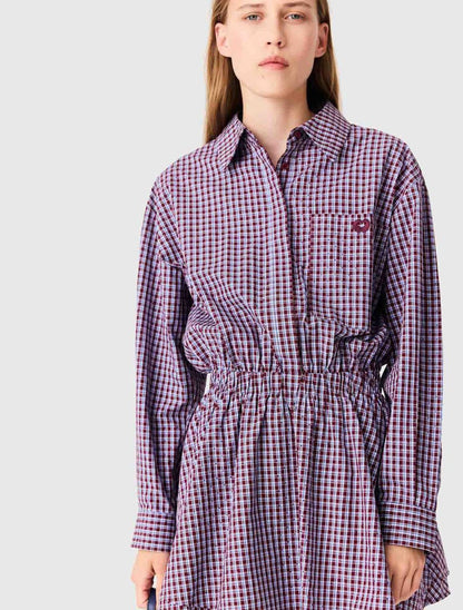 MJ: Ritilona Rhinestone Checked Mini Dress