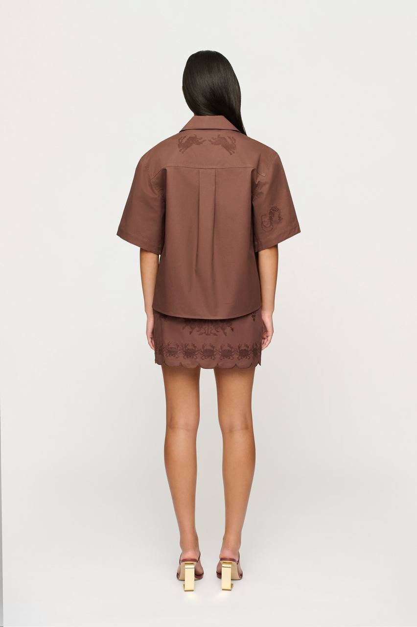 CLE Walter Embroidered Shirt | Darcy Mini Skirt | Cotton Set