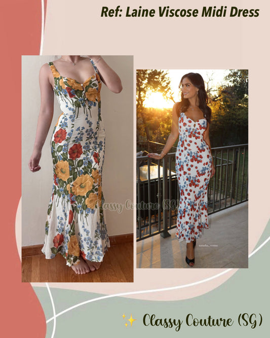 2 Prints! Ref Laine Viscose Midi Dress