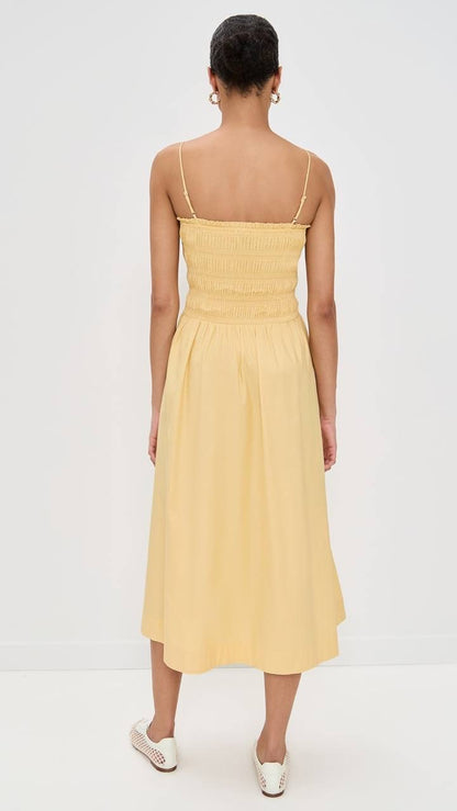 Ref Kerrie Smocked Cotton Midi Dress