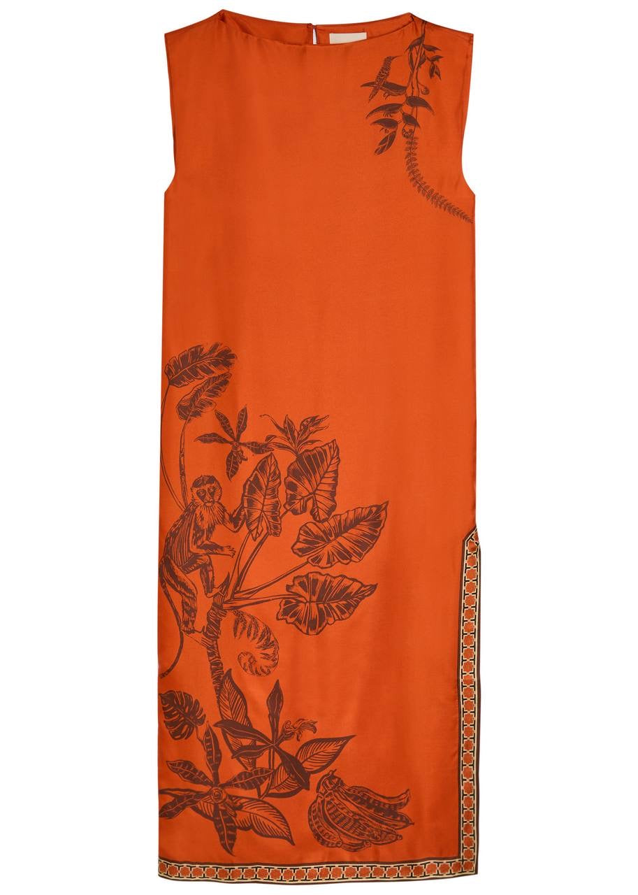ALM Monkey Dance Silk Midi Dress