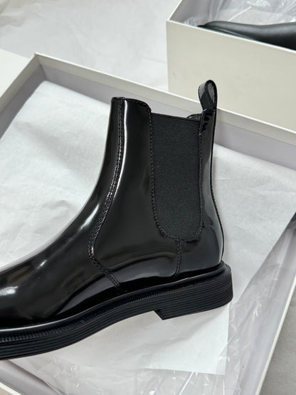 TR Black Elastic Ranger Leather Boots
