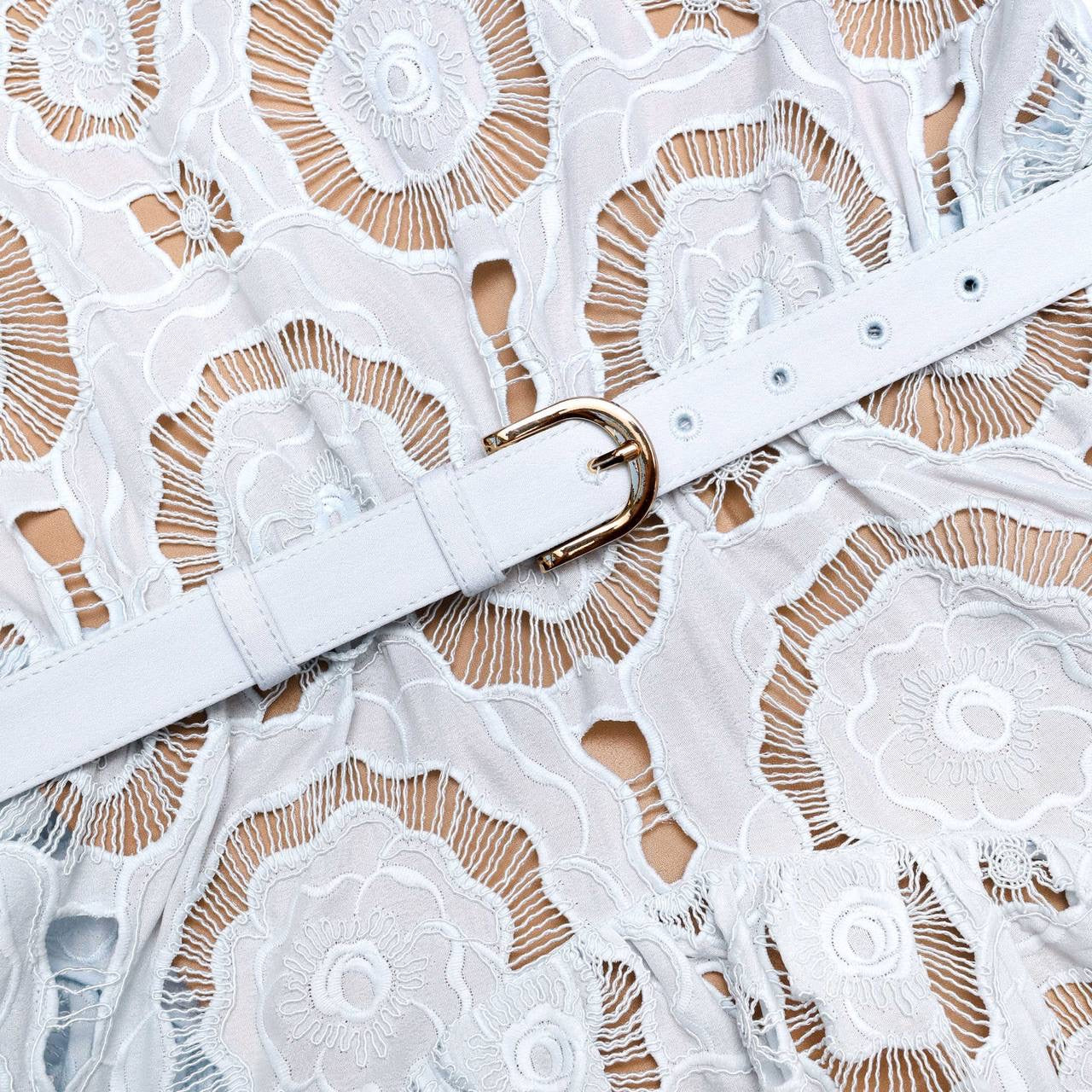 SP Blue Floral Lace Midi Dress