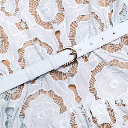 SP Blue Floral Lace Midi Dress