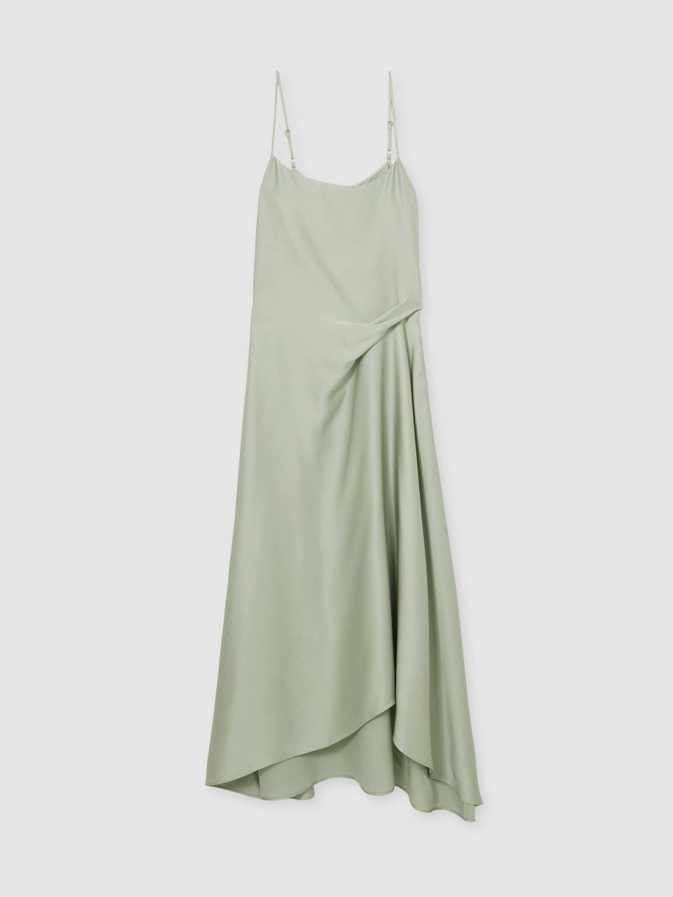 RS Zoey Satin Drape Detail Slip Midi Dress