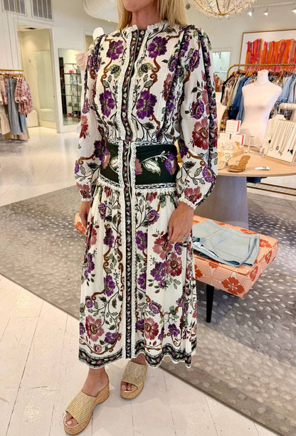 FR Rococo Flowers Midi Skirt