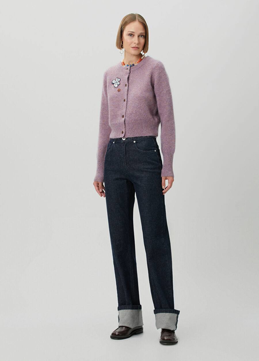 ALM Reggie Lilac Wool Cropped Cardigan