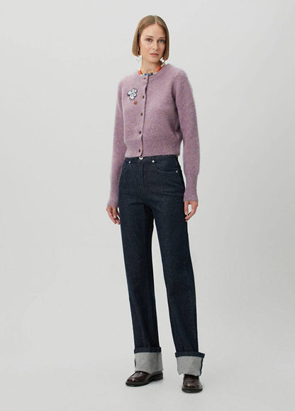 ALM Reggie Lilac Wool Cropped Cardigan