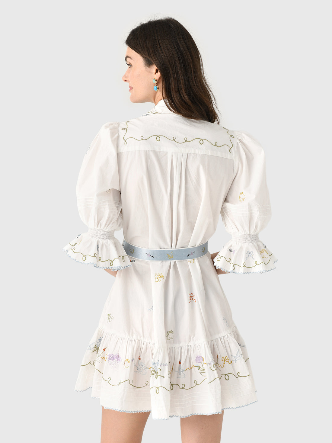 ALM Giulia Embroidered Cotton Mini Dress