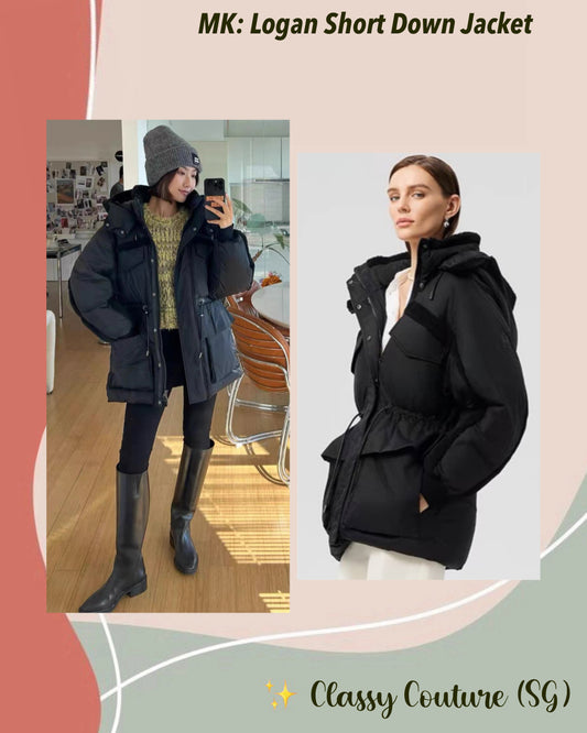 MK Logan Short Down Jacket in Black