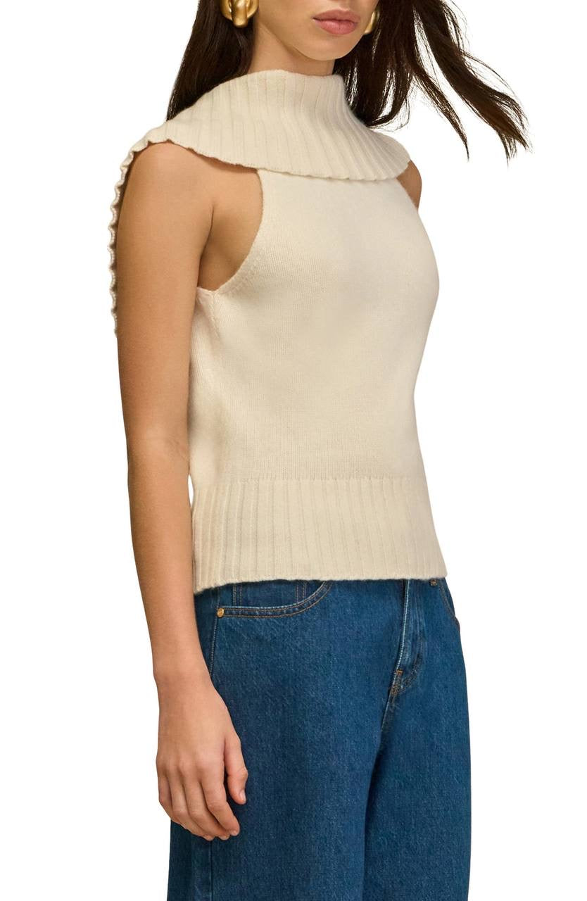 CG Chen Cowl Neck Wool-Cotton Blend Top