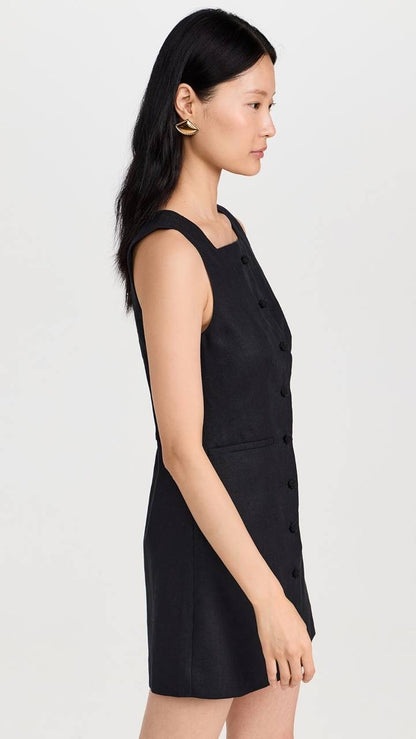 PSE Rio Button Linen Shift Mini Dress